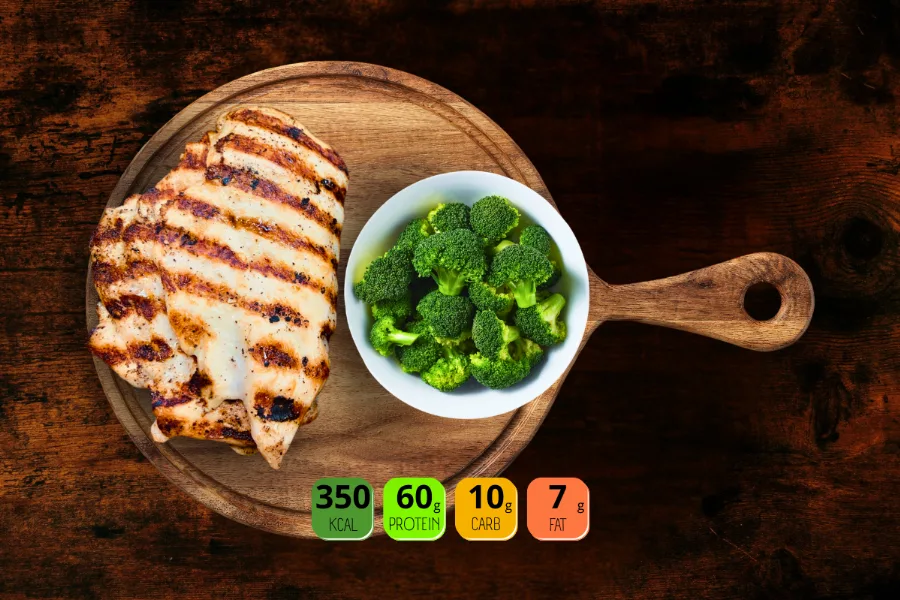 Grilled chicken fillet /170 g/ + 1 pcs /150 g/ side of your choice