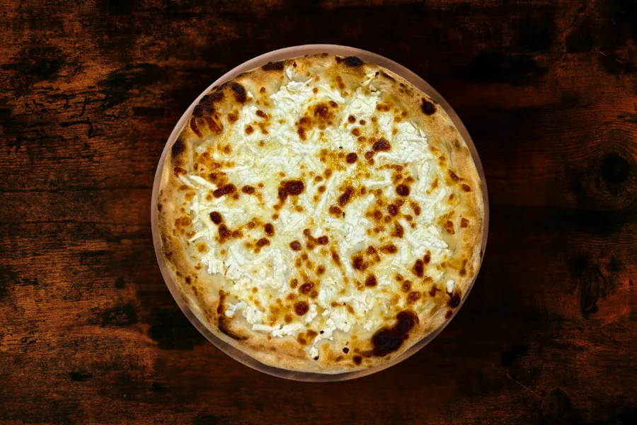 Flatbread with cheese and yellow cheese