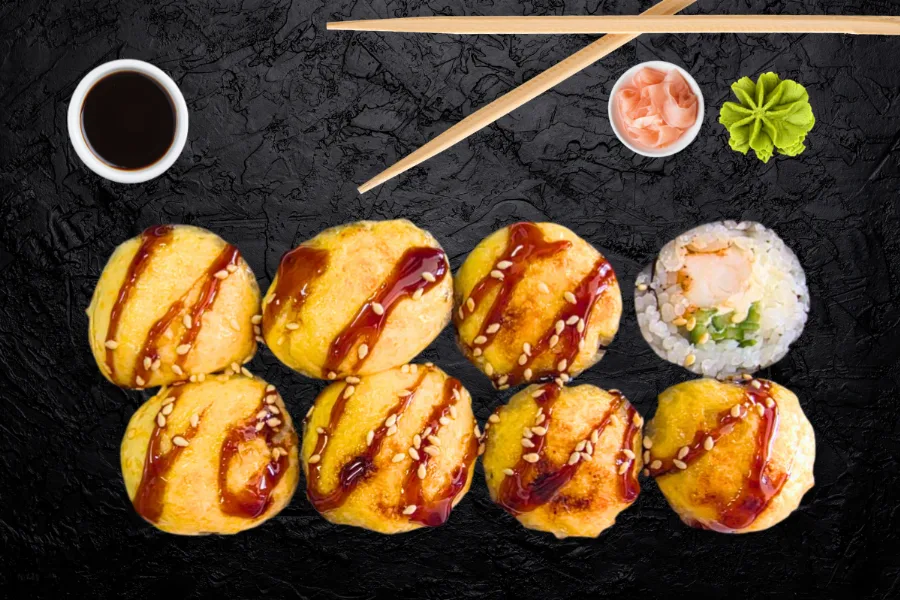 Hot roll with shrimp 8 pcs.