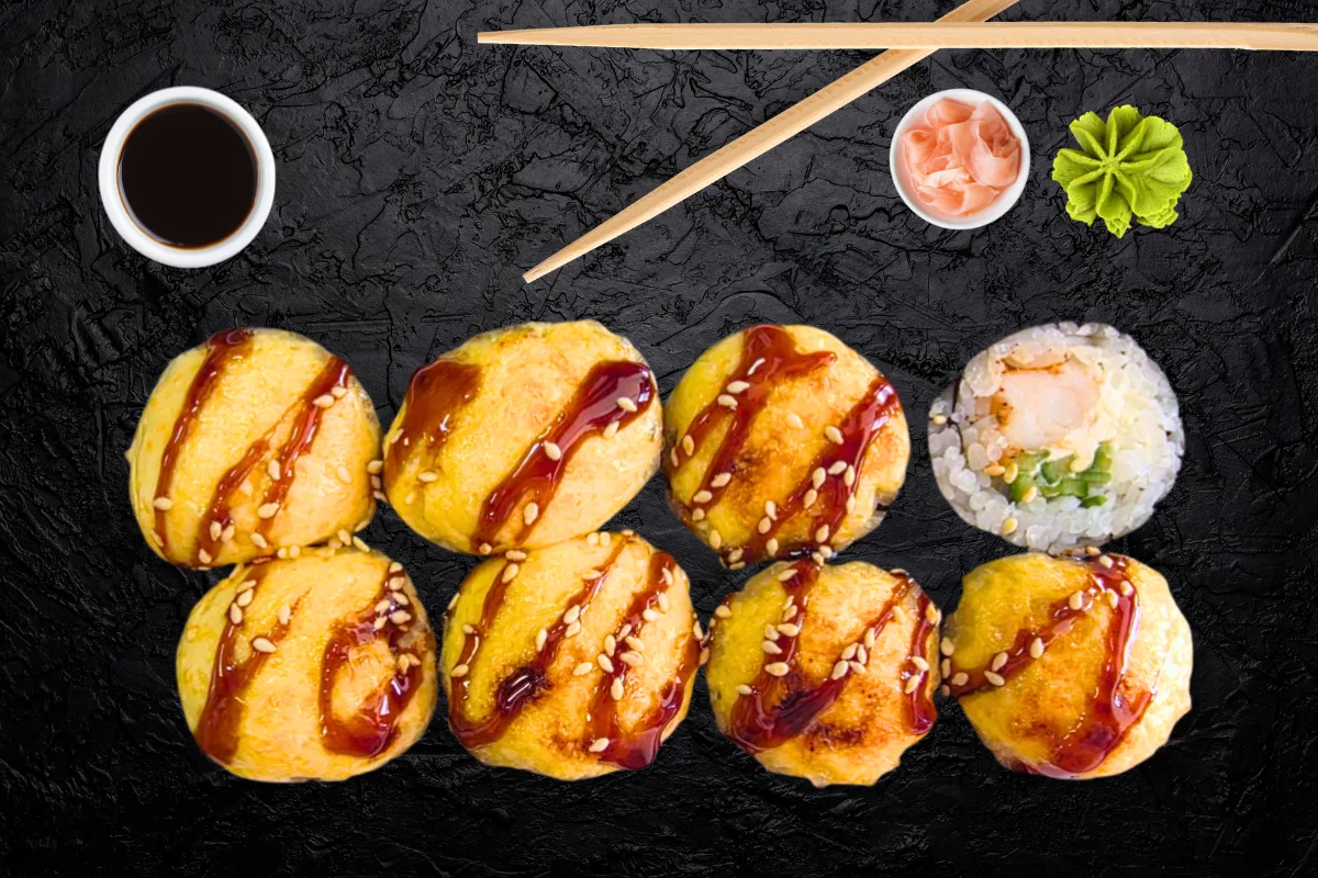 Hot roll with shrimp 8 pcs.